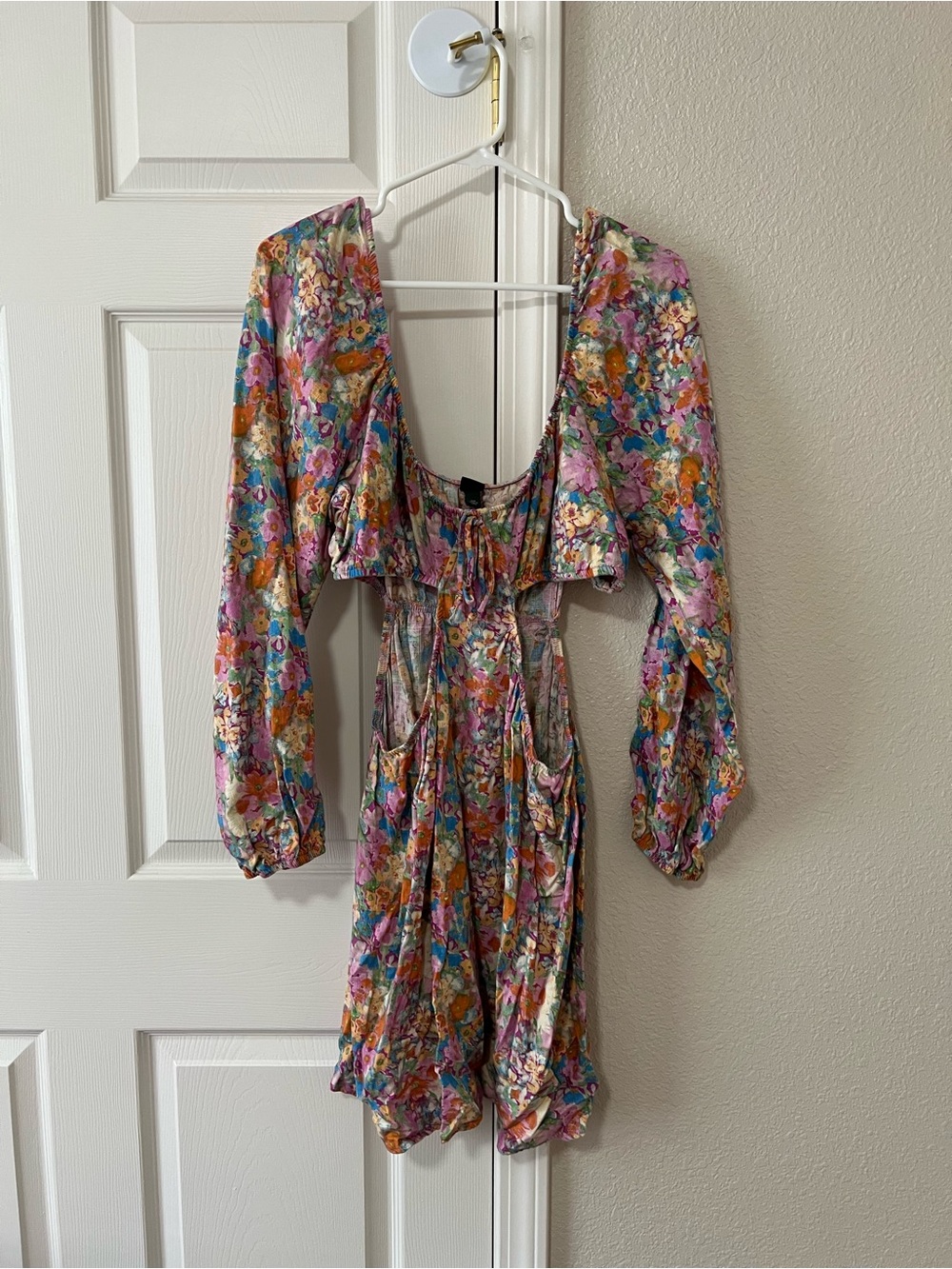 Wild Fable Floral Linen Blend Cutout Dress Size XXL
